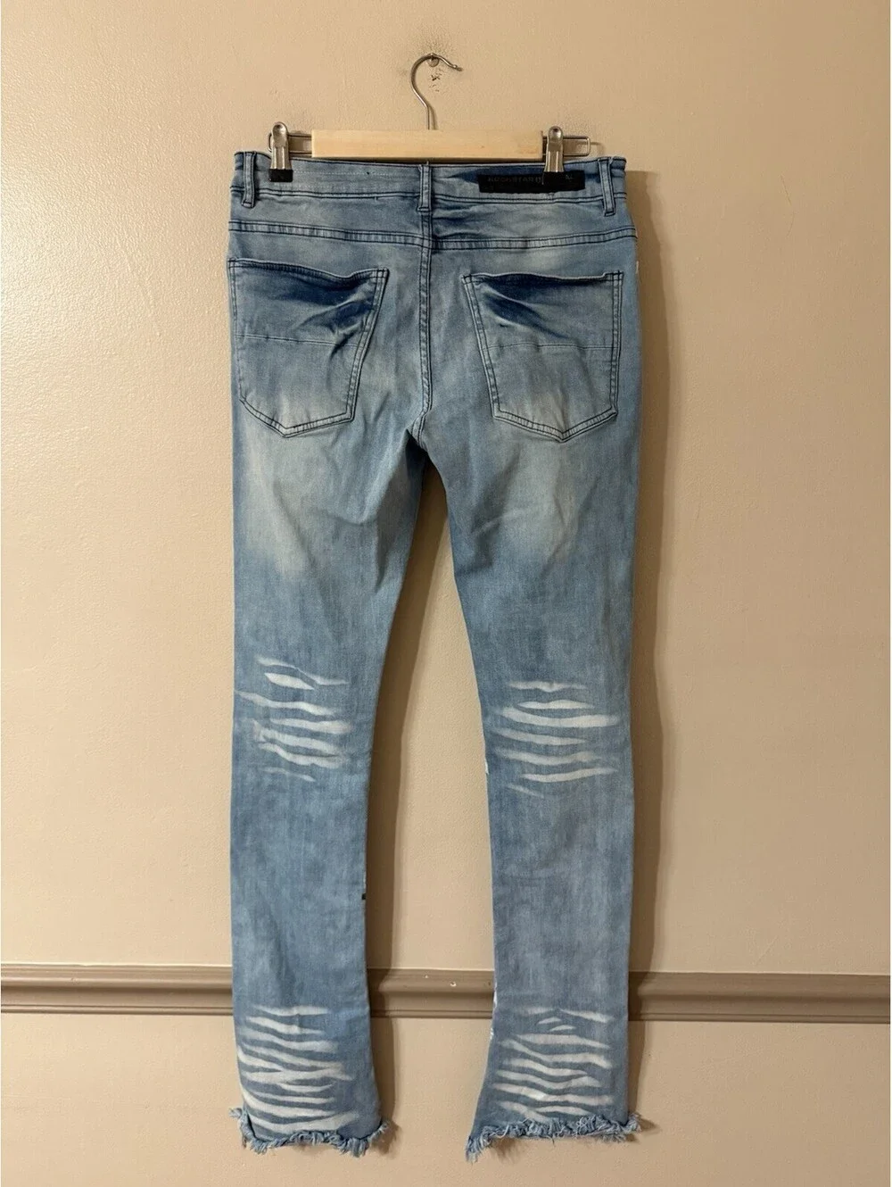 Rockstar Original RSM 205 Flare Denim Paint Splattered Distressed Jeans Size 30
